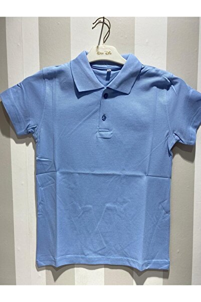 BLUEMOOR Unisex Kids Claret Red Short Sleeve Polo Collar T-shirt