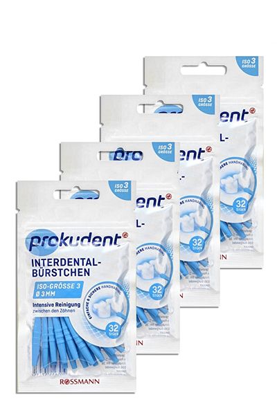 prokudent Dental Interface Brush External Diameter: 3 Mm - Wire Diameter: 0.6 Mm Blue (4 Pieces)