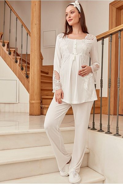 Mecit Pijama Γυναικείες Πυτζάμες Μητρότητας 75% Βαμβάκι, 25% Βισκόζη