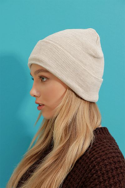 Trend Alaçatı Stili Béžový dámský baret - Std A2035 Classic