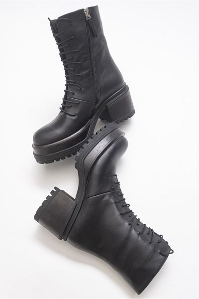LuviShoes Dámské boty z pravé kůže Tatia Black Skin