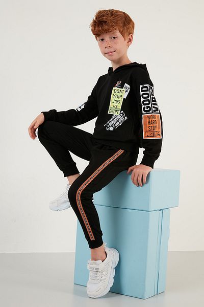 Lela Cotton Printed Hooded Pocket Boy's Suit 59211407