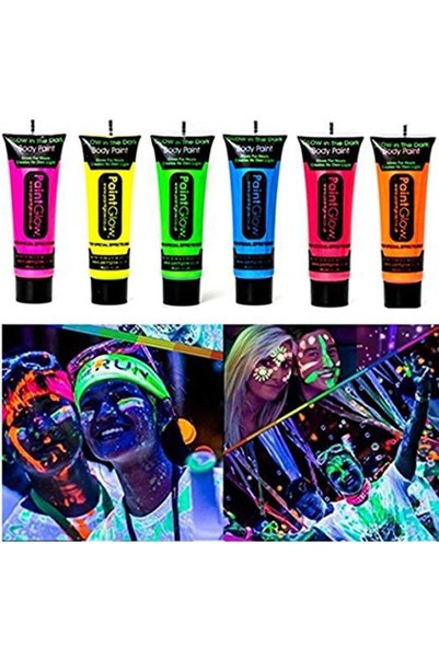 ÖZBEK Neon Glow Parti Yüz Boyası 6 Adet