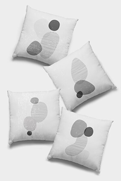 RugViva Κάλυμμα μαξιλαριού διπλής όψης 4 τεμαχίων 43x43cm με κρυφό φερμουάρ Ταϊλανδέζικο ύφασμα με επένδυση από πούπουλο Premium 4kr030