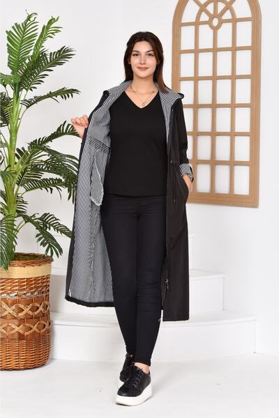 Butik Bondit Kumaş Uzun Boy Trençkot