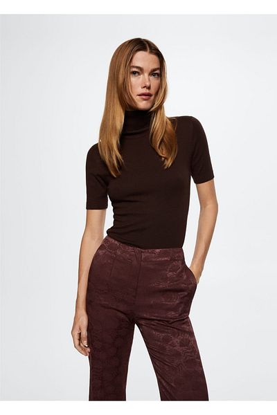 MANGO Woman Pantaloni jacquard fluidi
