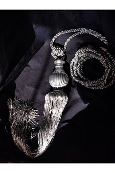 MGEHOME Fon Perde Tavan Bağlama Püsküllü Braçol Set