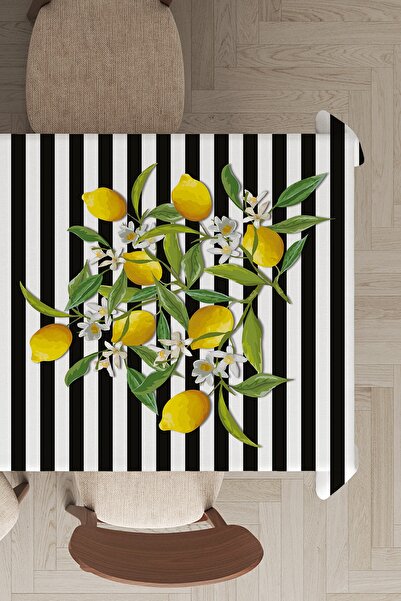 RugViva Прати можна, не залишає плям, не залишає плям, кашемір, оксамитова тканина, скатертина з лимонним візерунком Mso116