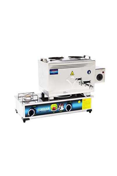 Mizan 25 Lik Lpg Tüplü + Elektrikli 20 Litre 2 Demlikli Çay Kazanı Ocağı