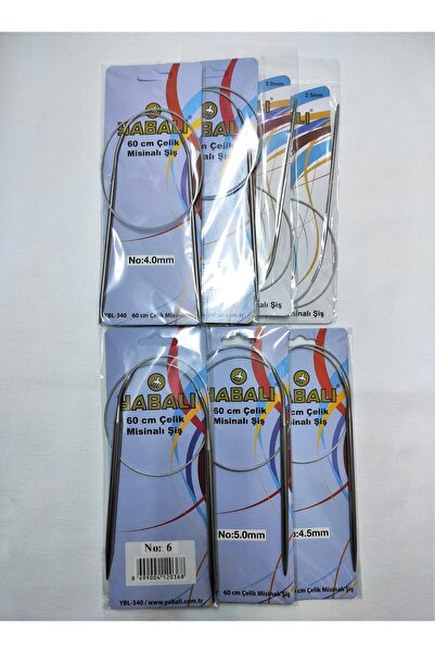 ATMACA TUHAFİYE Yabalı 60 Cm Çelik Misinalı Titanyum Örgü Şişi Seti - 7 Li 2,...