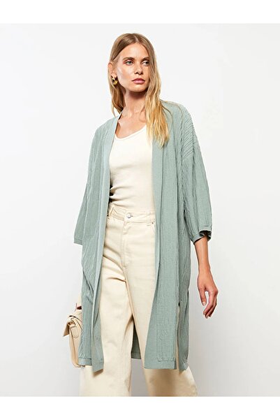 LC Waikiki Aymira Giyimden Şal Yaka Kendinden Desenli Kadın Triko Hırka