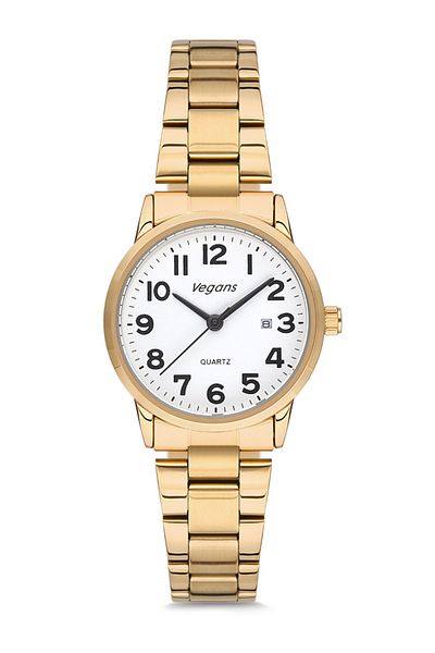 Vegans Steel Strap Calendar Women's Wristwatch Fbn5122x