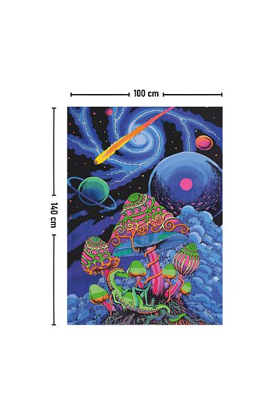Vagonik Covor de perete psihedelic ciupercă cosmică 140 X 100 Cm-70x100 Cm