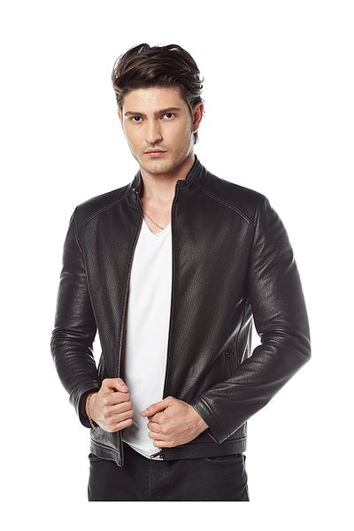 Hodore Monezzo Black Leather Jacket