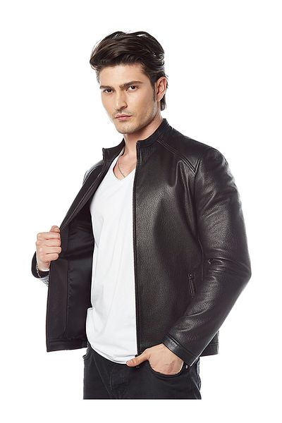Hodore Monezzo Black Leather Jacket