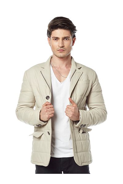 Hodore Fermino Beige Taffeta Leather Coat