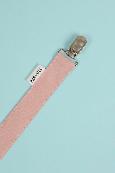 KARAMİLA 100% Cotton Fabric Pacifier Strap - Pacifier Chain Powder Pink