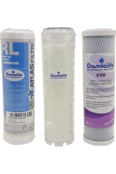 damlalife Atlas 10'' Housing 3'lü Kuyu Suyu Filtre Bina Girişi Daire Girişi Y...