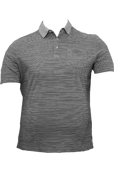 Brax Large Size Polo Neck Striped T-shirt