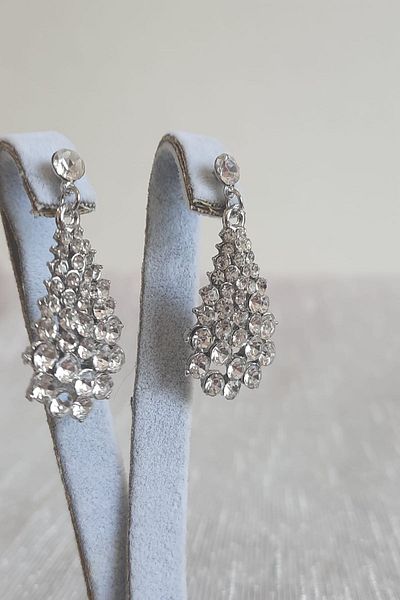 BB wikiki Crystal Stone Drop Model Henna Wedding Bridal Earrings