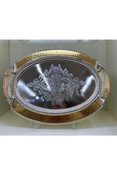 Silver صينية تقديم القرن S412