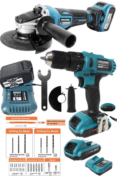 Bulldozer Profesyonel 36vx Kömürsüz Şarjlı Avuç Taşlama Ve B-force 24vr Şarjl...