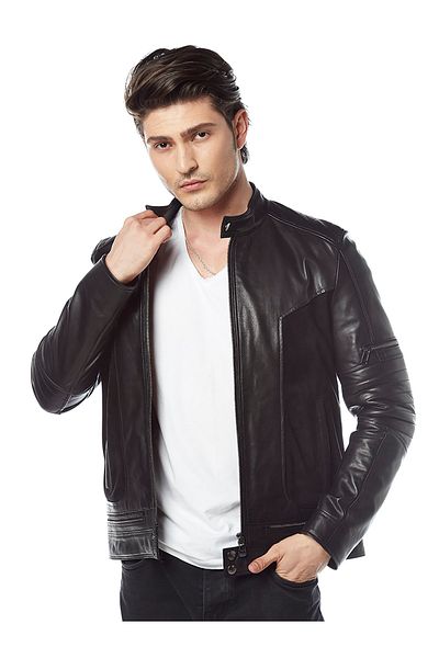 Hodore Lord Suede Detailed Leather Coat