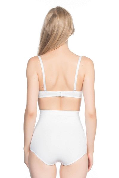 Cecimer Women's White Slim High Waist Slip Corset, Reduces 1 Size, Reduces 1 Size, Postpartum