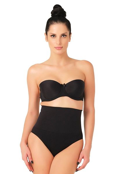 Cecimer Chiloți cu corset cu alunecare dublă, fără sudură, cu talie înaltă, 2039 negru