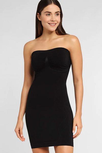 Cecimer Women's Seamless Strapless Corset Dress 5065 Black