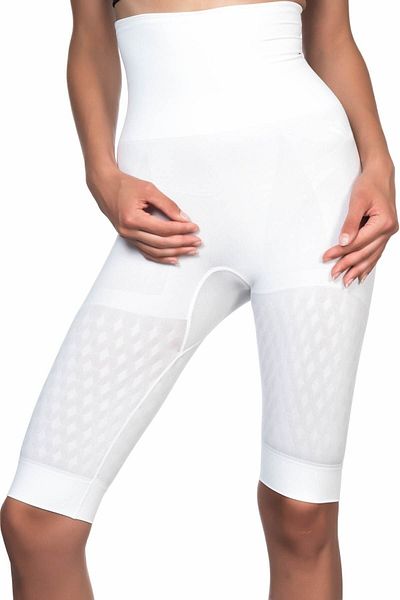 Cecimer Corset boxer dublu cu picior lung, alb, fără cusături, mărime 1 mărime