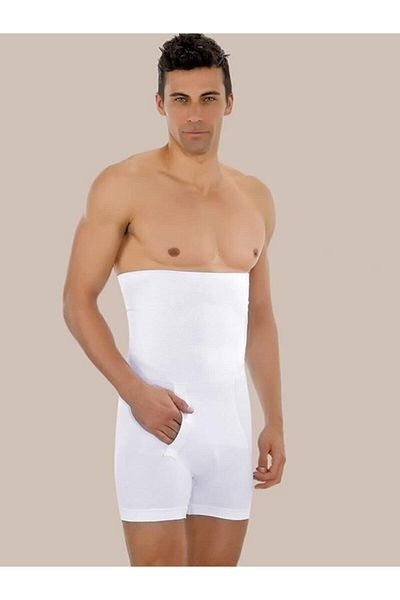 Cecimer 1 Size Reducing Boxer Men's Corset E1005 White M
