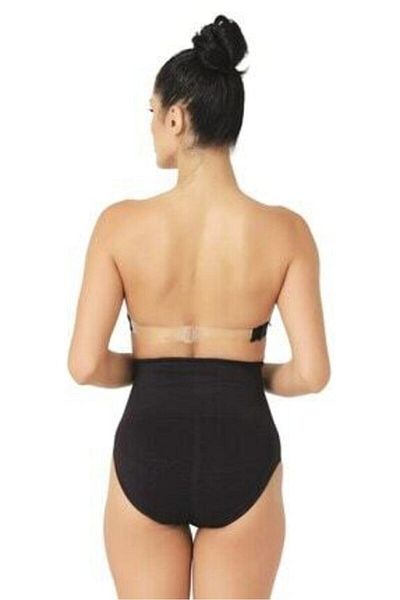 Cecimer Women's Black Low Waist Double Layer Slip Panties Corset, Decreasing 1 Size