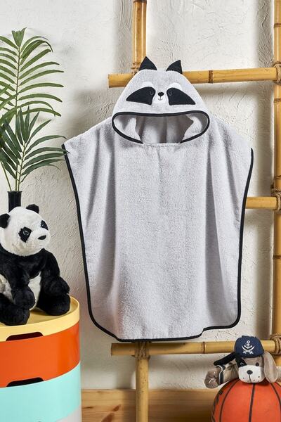 ÇARŞAF DÜNYASI بونشو رداء حمام للأطفال منشفة الشاطئ بغطاء للرأس من 3 إلى 7 سن...