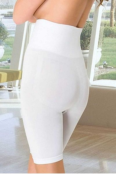 Cecimer Corset boxer alb fără cusături pentru femei, mărime descrescătoare 1