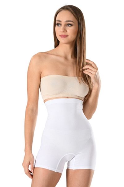 Cecimer Corset boxer alb fără cusături pentru femei, mărime mai mică 1 mărime, 2007