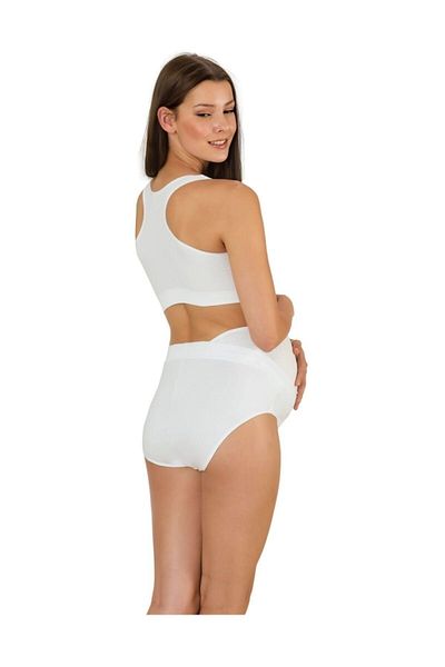 Cecimer 1 Size Reducing Women's Abdominal Support Cotton Maternity Slip Kilot White