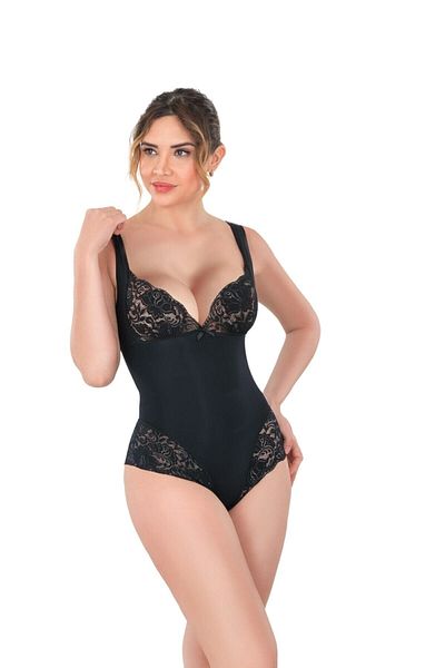 Cecimer Black Is 2947 Lace Agraffiti Body Corset, Size Down 1 Size