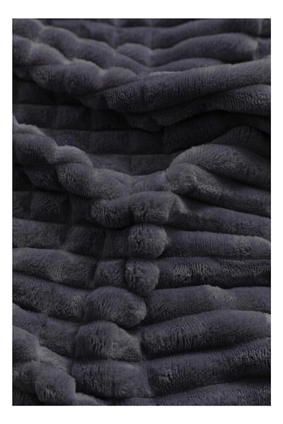 axesso Merino Modern Line Single Blanket - Dark Gray