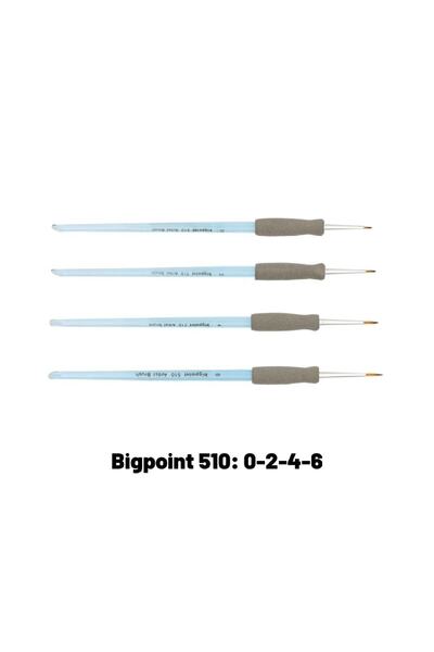 Bigpoint 510 Серія Синтетична щетина Акрилова ручка Кругла щітка Набір з 4 штук 0-2-4-6
