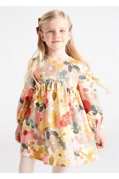 MAYORAL Yellow Floral Print Girls' Dress - 4963
