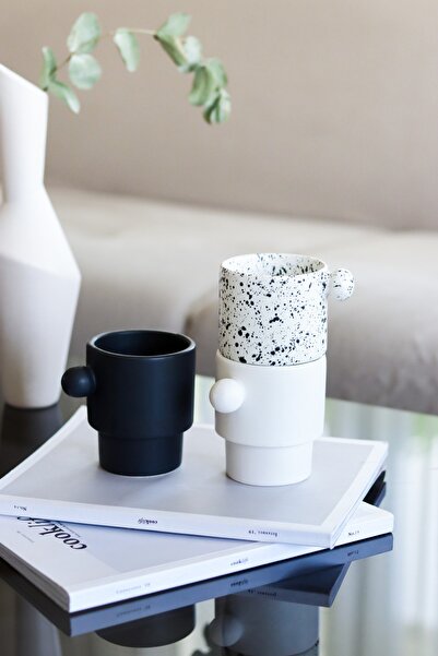 Beige & Stone Colorfull Coffee Collection Handmade Ceramic Mug with Top Handle