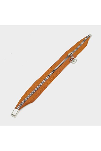 angel çanta aksesuar لون أسمر 35 سم سحاب معدني فضي