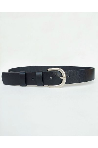 Kemerix 100% Genuine Leather Women's Trouser Belt with Silver Buckle