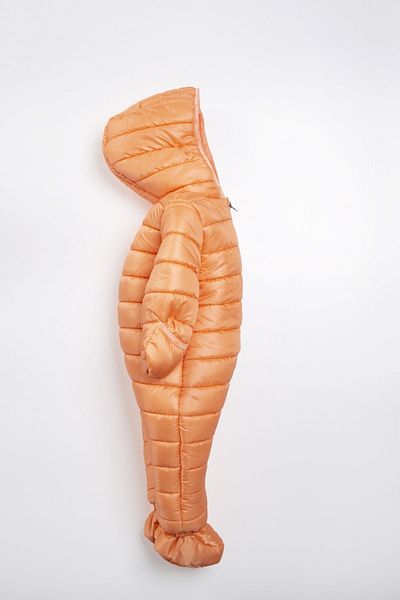 PODİUM GİYİM Baby Orange Winter Slippers Footed Hooded Cosmonaut Jumpsuit
