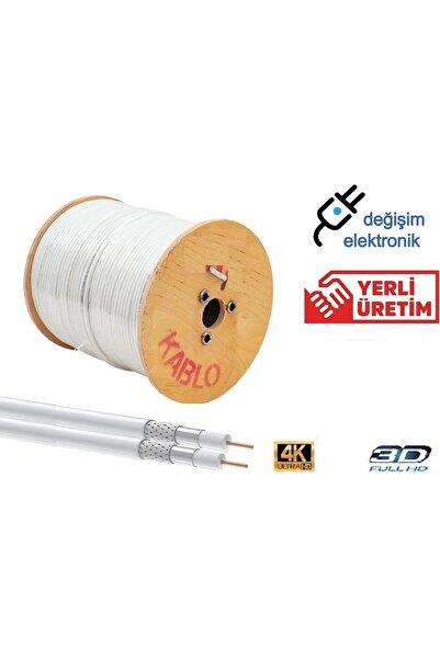wiisat Rg59 Bitisik Ikili Uydu Çanak Anten Kablosu Mini 35 Metre Hazır Uçlu