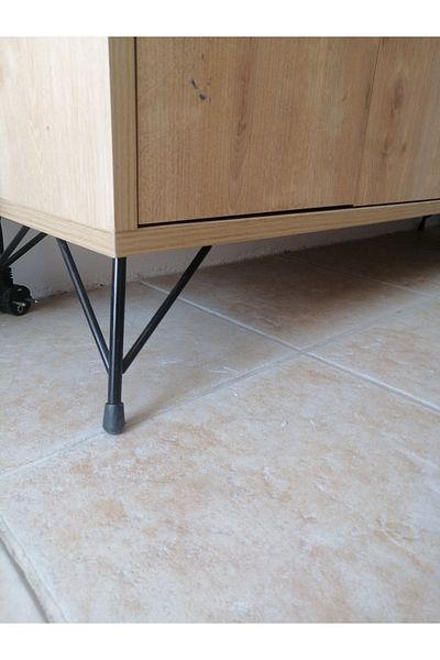 Evnalia Picior din fier umplut pentru masă, ladă, suport pentru tacâmuri, bibliotecă, consolă, scaun, picior 13 cm (4 buc)