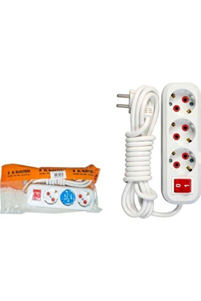 Asel 3mt Anahtarlı 3 Lü Grup Priz