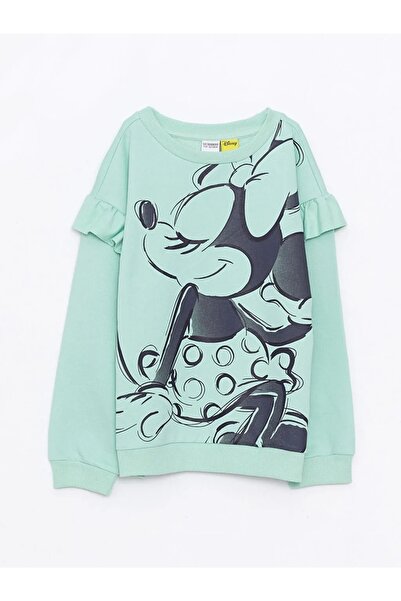 LC Waikiki okrugla kragna Minnie Mouse Štampano Dukserica za devojčice sa dug...