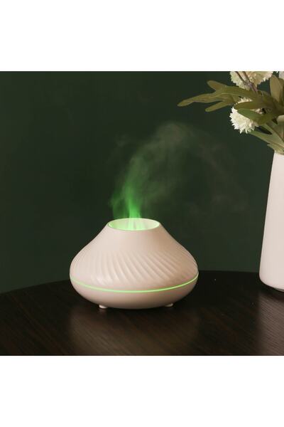 AteşTech Aroma Difüzör Gece Işığı 3d Volkanik Alev Nemlendirici Buhar Makinesi 130ml